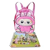 Mochila Divertida 2 Compartimentos + Livro Colorir Papel Grosso Capa Dura = 2 Produtos Temáticos (Rosa)