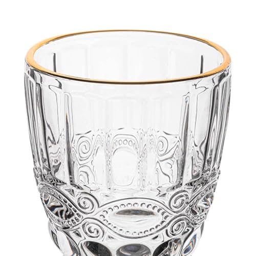 Taça De Água De Vidro Com Fio De Ouro Libélula 300ml - Lyor