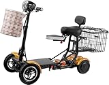 Local Fellas 2 Seater Electric Mobility Scooter - Heavy Duty Outdoor 4-Wheel Scooter for Elderly | 7.5ah Battery, Speed Up to 12mph, Long Range Travel up to 12 Miles (Gold)