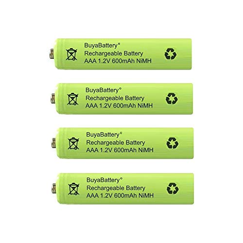 BuyaBattery AAA Rechargeable Solar Light Batteries for Outdoor Garden Solar Lights (4 Pack) 1.2V 600mAh NiMH