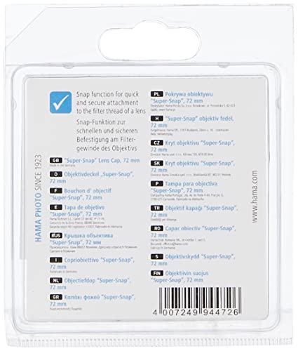 Hama Objektivdeckel Super-Snap f&uuml;r Aufsteckfassung 72,0 mm