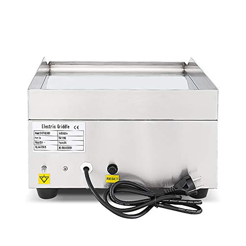 Plancha eléctrica profesional EG-360 - 2000 W con placa de cocción 36 cm - Parrilla eléctrica compacta de acero inoxidable para aperitivos y cocina Pro - Equipementpro - imagen 5