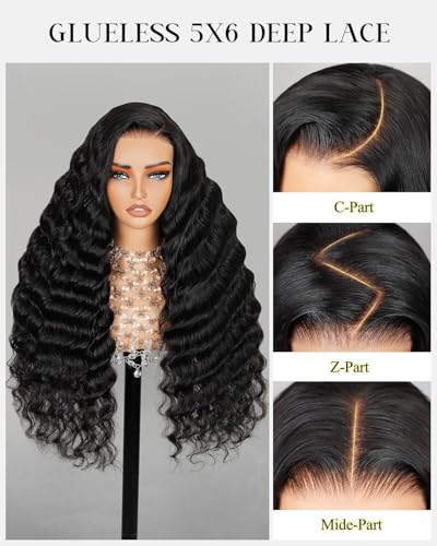 Image of Arabella Glueless Wigs Human Hair 6x5 Glueless wig 28inch Loose Wave Wig