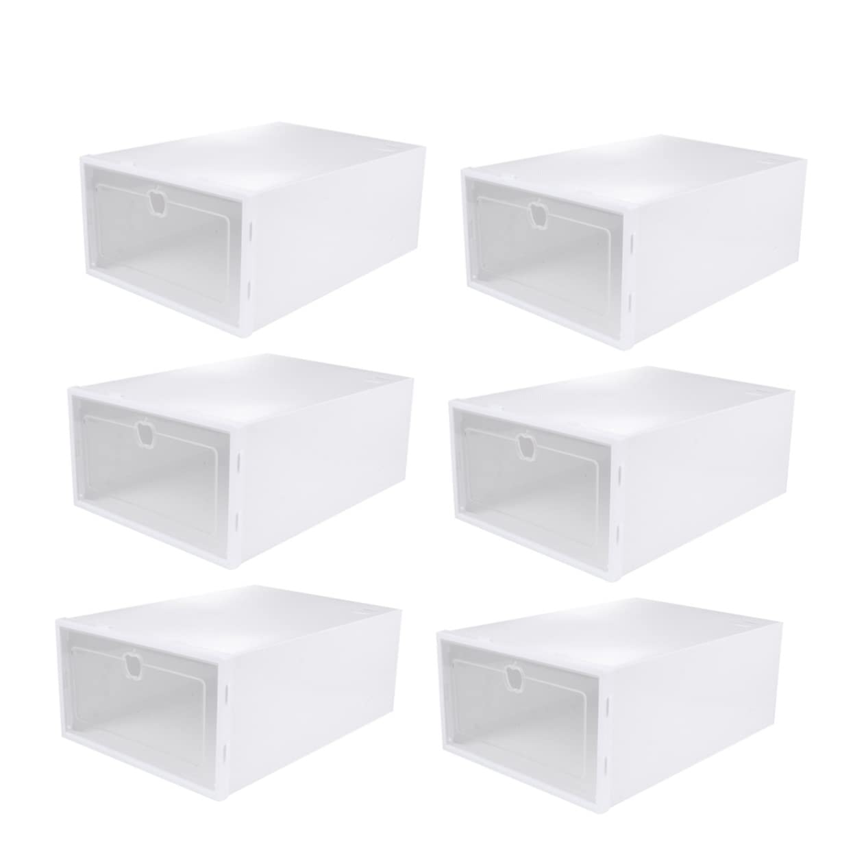 OFFSCH 6pcs Type Transparent Shoe Box Thickened Shoes Organizer for for Sneakers High Heels Boots Compact Design for Closet and Entryway Display