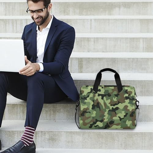 Maletín portátil con cierre para laptop 15.6 pulg camuflaje verde miniatura 3