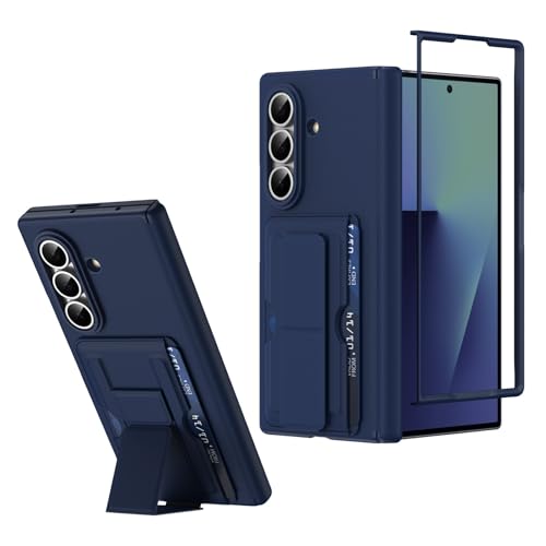Protection Samsung Galaxy Z Fold 7 premium légère bleu nuit avec fentes pour cartes