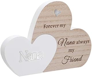 Maturi Free Standing Double Heart Plaque Sentiment Gift - Sister