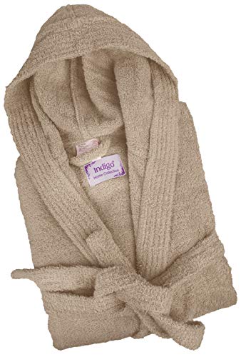 Bliss Casa - Unisex Hooded Bathrobe - 100% Cotton Super Soft Highly Absorbent Bathrobes For Women & Men- Perfect for Everyday e Unisex Adult One Size