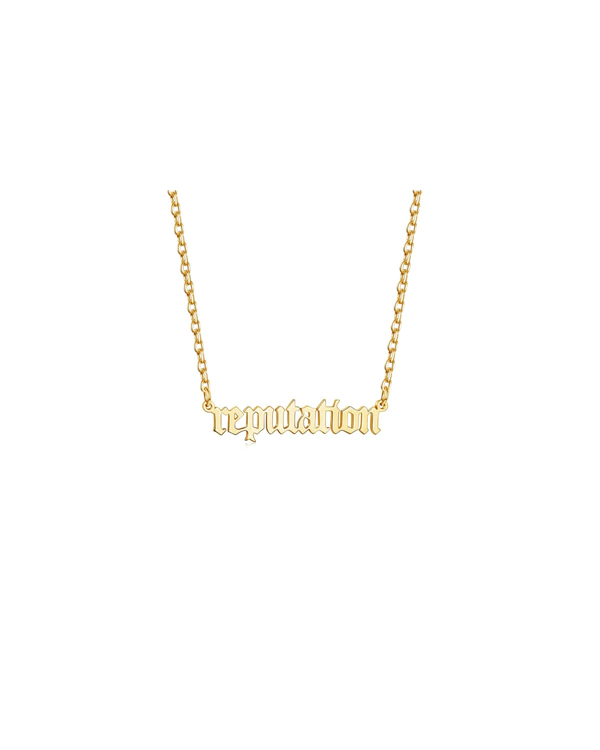 GAUEIOURTS Swiftie Stainless Steel Gold Necklace,Simple and Fashionable Album Letter Pendant Jewelry, Exquisite Music Themed Jewelry Necklace, Fan Jewelry Gift (Gold)