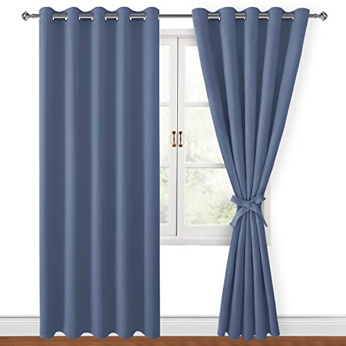 Hiasan Blackout Curtains for Bedroom, 60 x 84 Inches Long, Blue Haze by Hiasan - Used condition - US$24.25