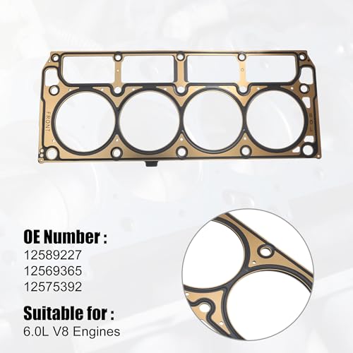 Image of uxcell Cylinder Head Gasket No.12589227 for Cadillac Escalade 2002-2013 for Chevrolet Silverado