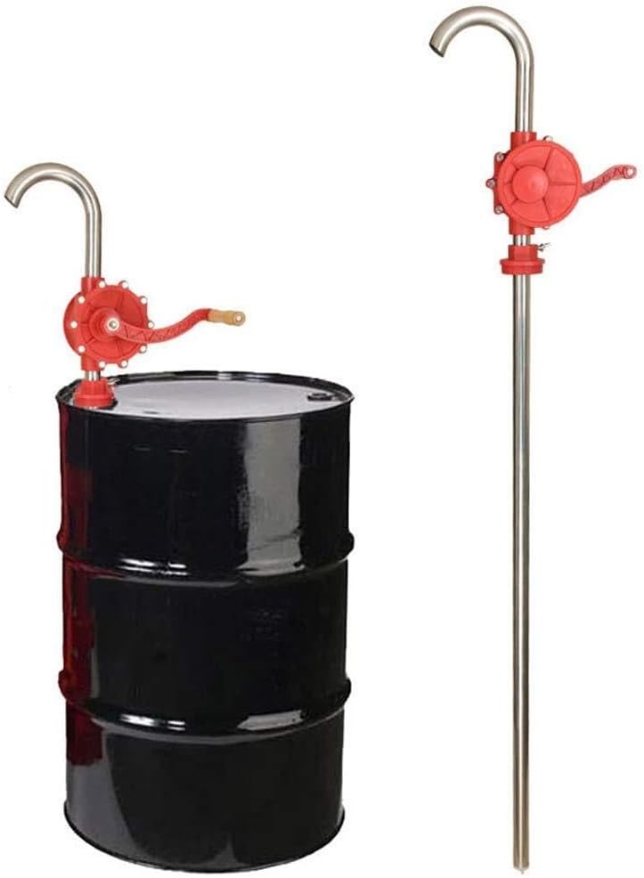 Self Priming Fuel Oil Diesel Hand Crank Barrel Pump - Stainless Steel ABS | 55 Gallon 200 Litre Hand Drum Pump for Easy Transfer
