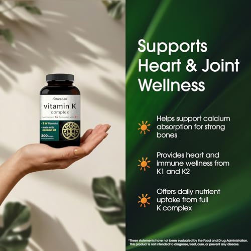 NatureBell Vitamin K Complex 2,600mcg, 300 Softgels - Image 4