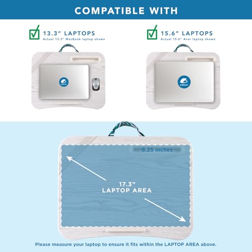 Image of LAPGEAR Designer Lap Desk 2-Pack with Storage Basket, Phone Slot & Device Ledge - Palm Leaves - Fits Laptops up to 15.6 inch - Style No. 70427