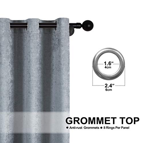 ELKCA Double-Sided Chenille Window Curtains for Living Room,Silver Grey Curtains for Bedroom, Grommet Top,Pack of 2(Silver Grey, 52" W x 63" L) by ELKCA - Image 2