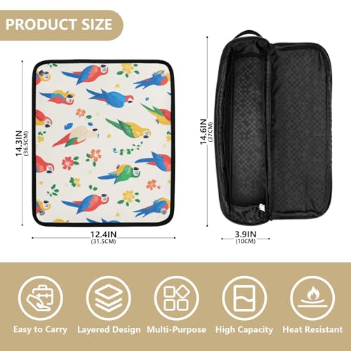 Bolsa organizadora de viaje para herramientas de cabello Funny Parrots, resistente al calor y al agua miniatura 4