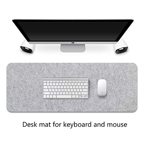 Firebee Extended Gaming Mouse Pad Non-Slip Desk Pad Protector Office Writing Mat Felt Base 0.12 Inch Thick (Light Gray) #TOP4