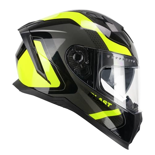 CGM Casco integrale, 311R BLAST RACE Nero Giallo fluo, M (57-58cm)
