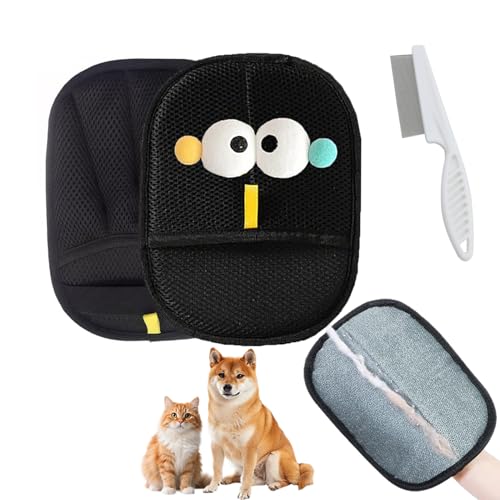 2pcs Pet Hair Remover Glovey2025 newz, Static Removal Gloves for Pet Hair, Reusable Double Sided Electrostatic Pet Hair Remover 