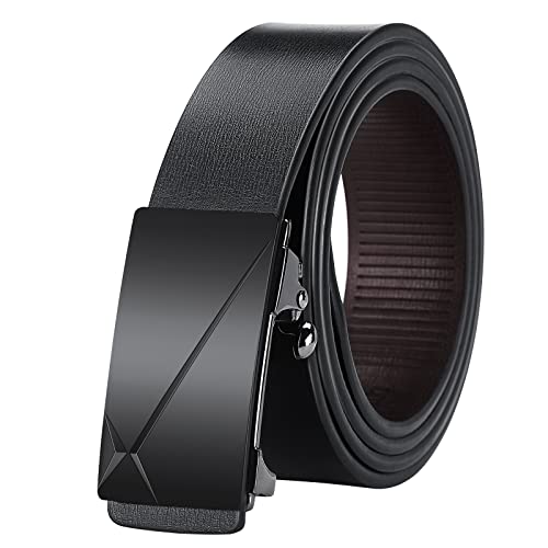 Oyifan Mens Belts Leather, Men's Real Leather Ratchet Dress Casual Belt, Cut to Exact Fit, Elegant Gift Box