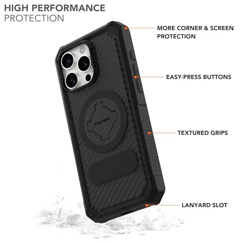 Rokform Rugged Case Compatible with iPhone 16 Pro Max, Magnetic Cover (Black) - Thumbnail 3
