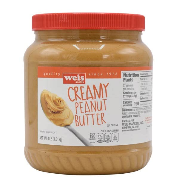 Weis Quality, Peanut Butter Creamy, 64 Ounce Grocery & Gourmet Food