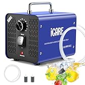 Générateur d'Ozone pour Eau et Air, 45000mg/h Purificateur d'Air à l'Ozone Éliminateur D'Odeurs avec Minuteur pour Salle de Bain, Cuisine, Animaux Domestiques, Voitures, Fumée, Eau, Fruits, Légumes