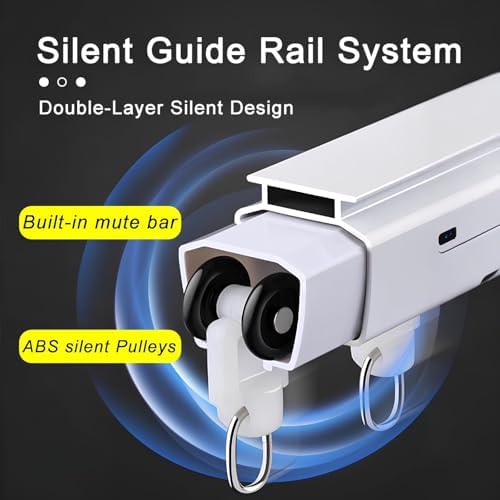 Heavy Duty Aluminum Ceiling Track System for Room Divider - Sliding Rod & Rail, Custom Length (Champagne, 8.53ft/2x4.26ft) - Ideal for Home & Office Spaces