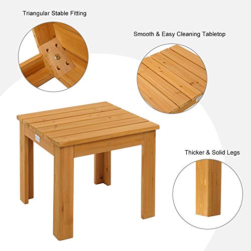 Vingli Folding Wooden Adirondack Chair Set Of 2 And Table Set, Fire Pit Seating Ergonomic Design, Folding Outdoor Patio Lounger Armchair Lawn Chairs Furniture W/Natural Finish, For Beach, Balcony #TOP2