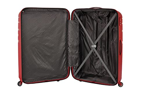 Image of American Tourister Polypropylene 8 Wheels Trolley Bag for Travel | Upland Spinner 79 Cms Hardsided Large Check-in Luggage Bag | Suitcase for Travel | Trolley Bag for Travelling, Formula Red