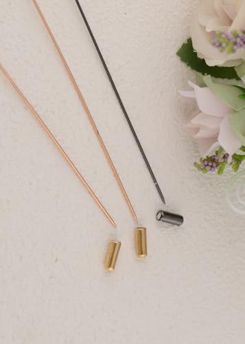 Image of Alilang Magic Lamp Pearl Lady Camo Rose Heart Rhinestones 3Pcs Vintage Long Handle Hat and Lapel Pins with Flexible Bendable Design
