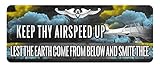 Makoroni - Keep Thy Airspeed UP Lest The Earth Come from Below and Smite THEE Aviation Pilot Car Laptop Wall Sticker - 8'x3', #m81