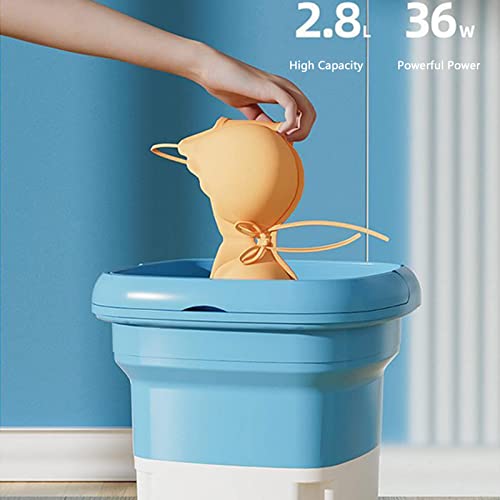 Portable Washing Machine Mini Foldable Washer With Spin Dryer Bucket For Baby Clothes,Underwear,Socks,Towels Perfect For Travel,Apartment,Lightweight & Easy To Carry (Blue), S43L18Cgne9F019Euhk #TOP2