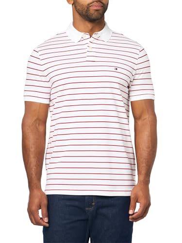 Image of Tommy Hilfiger Men's Short Sleeve Polo Shirts in Regular Fit With Stretch and Organic Pique Cotton