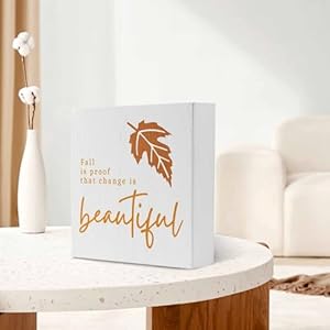 Fall Is Proof That Change Is Beautiful Wooden Box Sign Decor, Thanksgiving Fall Sign Wooden Plaque for Bookshelves Tables Living Room Shelf Bedrooms Office Tabletop Decorations 5 x 5 Inches Fall Is Proof That Change Is Beautiful Wooden Box Sign Decor Thanksgiving Fall Sign Wooden Plaque for Bookshelves Tables Living Room Shelf Bedrooms Office Tabletop Decorations 5 x 5 Inches