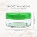 (Quantity: 200 Pieces) Beauticom 5G/5ML Round Clear Jars with GREEN Lids for Scrubs, Oils, Toner, Salves, Creams, Lotions, Makeup Samples, Lip Balms