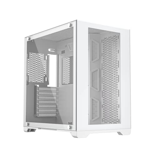 iONZ KZ-Z - PC Gaming Case, ATX Mid Tower - Dual Chamber Dynamic Advanced Series, White Tempered Glass (Case only)