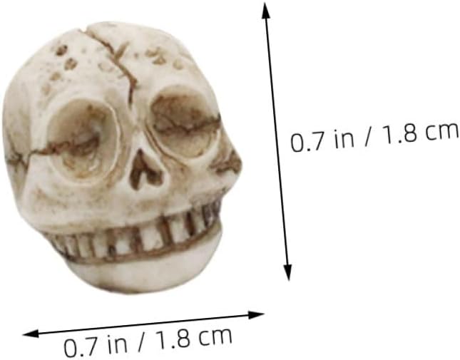 OSALADI 20pcs Resin Mini Skull Figurines Outdoor Garden Statues Halloween Skull Ornament Decoration Fish Aquarium Decor Planter Vase Fillers