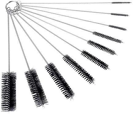 Straw Cleaner Brushes,Nylon Pipe Tube Cleaner 8.2-inch 10 Pcs Stainless Steel Reusable Multipurpose Tube Pipe Brush Tool Set for Multiple Size Straws