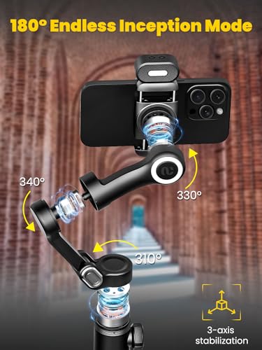 Professional 3-Axis Gimbal Stabilizer for Smartphone w/RGB Fill Light Extension Rod OLED Display Wireless Charging for iPhone 15 14 13 Pro/Max Galaxy S22 TikTok YouTube (Smart X Pro Combo1) - Image 4