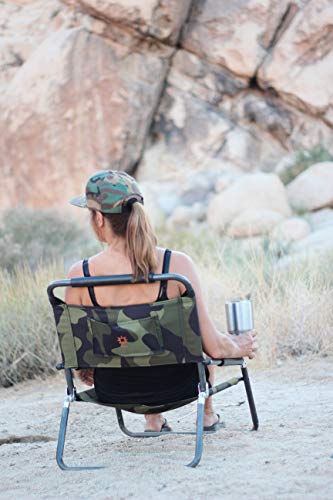 Image of Neso Beach Chairs - Lightweight, Portable and Foldable Recliner Beach Chairs for Park, Camping and Outdoor Adventures - with Slip Pockets and Shoulder Strap - 2 Pack - Camo - XL