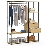 IDMarket - Armario armario con estantes y 2 cajones L. 130 cm DETROIT diseño industrial