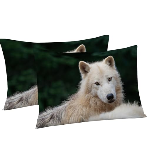 Housse de couette 160x200 loup drap de lit 3 pièces microfibre avec taie d'oreiller - 5