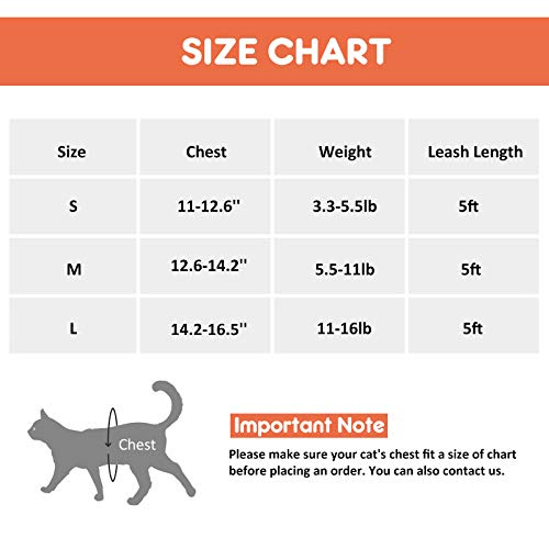 Cat Harness and Leash for Walking Escape Proof (Black, Large) - Image 3