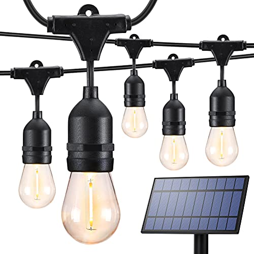 Flacchi Solar Bistro Lights Waterproof Shatterproof S14 Edison Lights Outdoor For Patio Garden Backyard Porch Bistro Cafe Wedding Warm White #TOP28