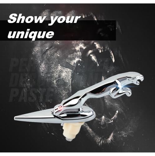 Image of 3D Hood Emblem Compatible with XE XF XJ F-Type F-Pace, Chrome and Black Finish, Classical Design, Car Accessories (Chrome L)