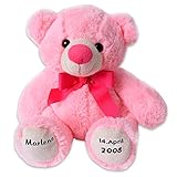 Ideal als Geschenk zur Geburt, Taufe, Verlobung oder der Hochzeit. Dieser rosa Teddy Bär mit seinen Wunschdaten wird eine schöne Erinnerung an das nachhaltige Ereignis darstellen.