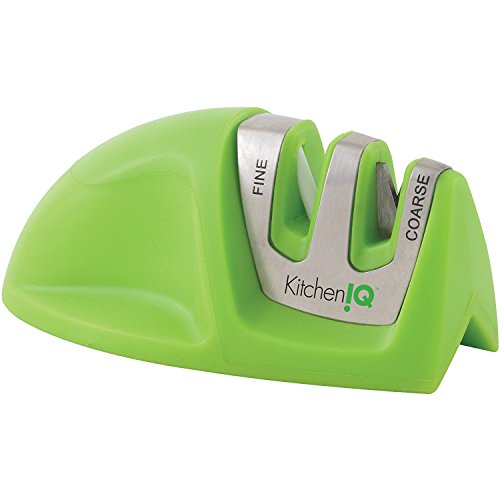 KitchenIQ Manual Edge Grip 2 Stage Knife Sharpener (Green)