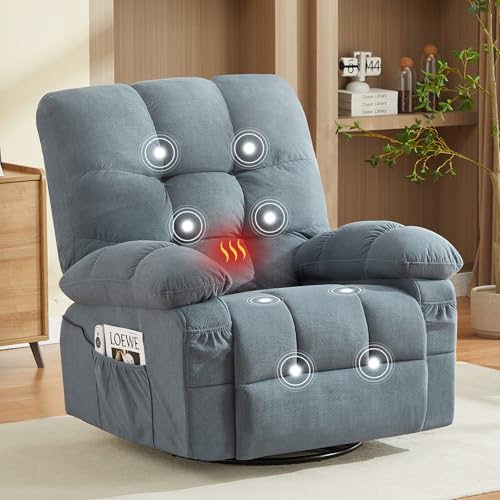 Sillón reclinable masaje azul tamaño grande miniatura 1