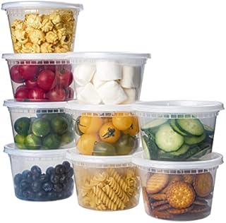 Orgtiv [60 Sets] 16oz Plastic Deli Containers with Lids,Disposable Food Storage Containers with Lids,Freezer Take Out Soup Containers for Meal Prep Leftover,BPA Free Clear Togo Containers Pint